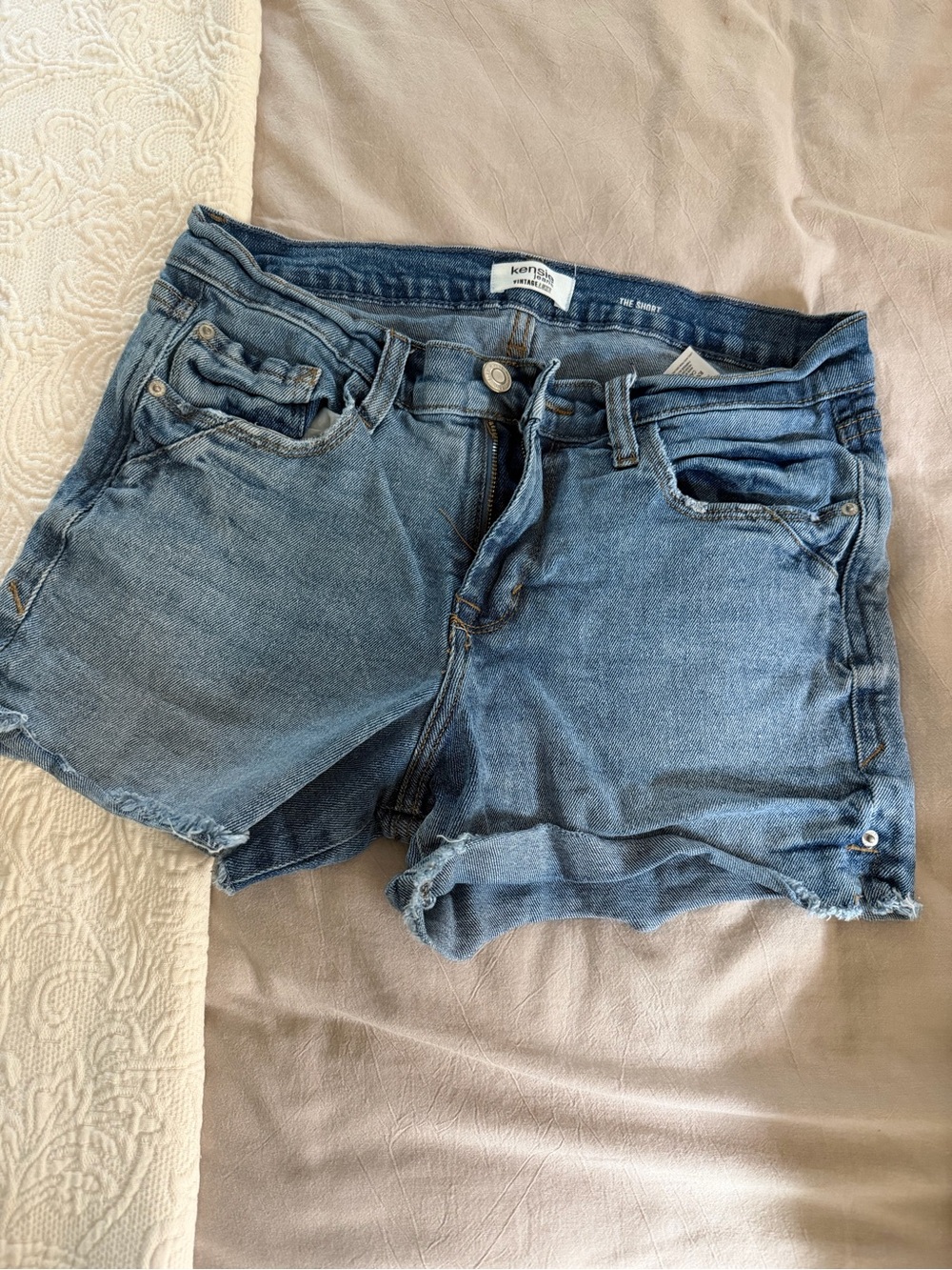 Kensie Blue Denim Cutoff Shorts
